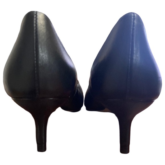 LK Bennett London Audrey Black Leather Kitten Heel Courts Size 6 - Picture 14 of 15